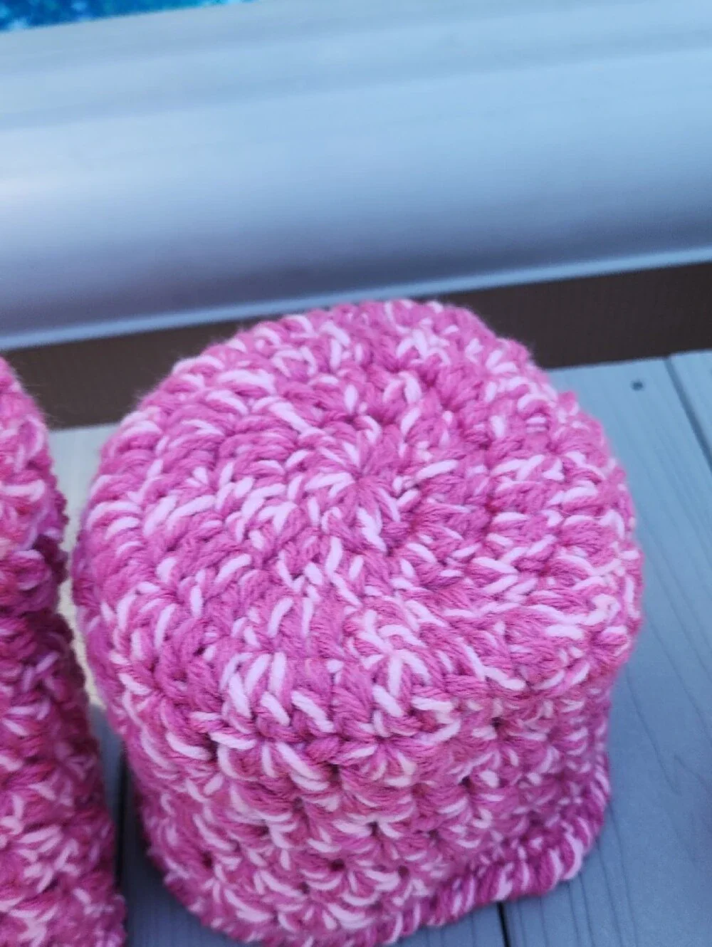 Handmade Pink Crochet Nesting Baskets - Set of 3
